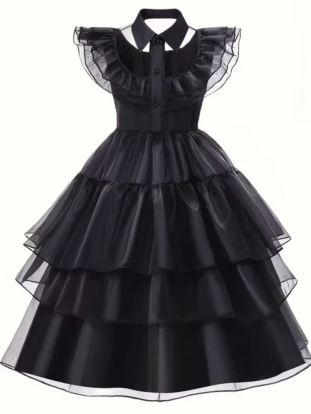 Girls Wednesday Addams Inspired Prom Dress Costume Large 12-14 Raven Dance